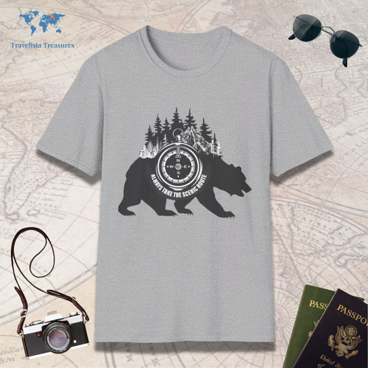 Always Take The Scenic Route - Bear, T-Shirt